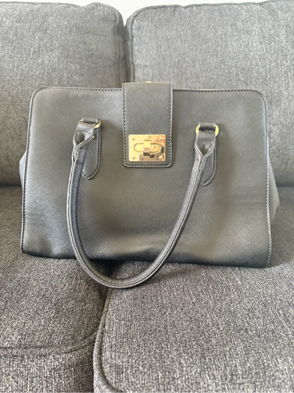Classic Black Structured Satchel Handbag - Elegant Everyday Tote